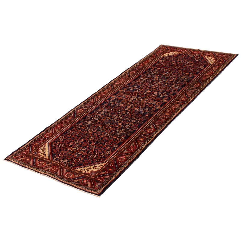 ECARPETGALLERY Hand-knotted Andelz Navy Wool Rug - 3'5 x 10'2