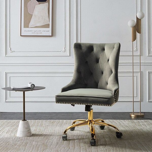 Gold velvet office chair sale