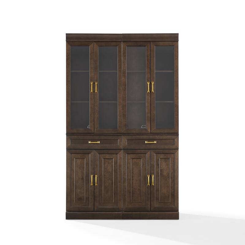 Crosley Stanton 2Pc Glass Door Kitchen Storage Pantry Cabinet Set