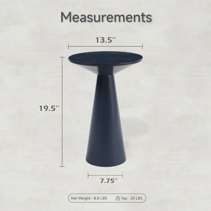 COZAYH Farmhouse Pedestal End Table, Round Martini Table Wood Plant Stand Rustic Small Drink Table for Living Room, Bedroom