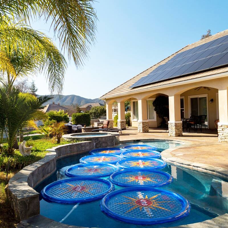 Solar Sun Rings UV Resistant Pool Spa Heater Circular Solar Cover, Blue (3 Pack) - 3.19