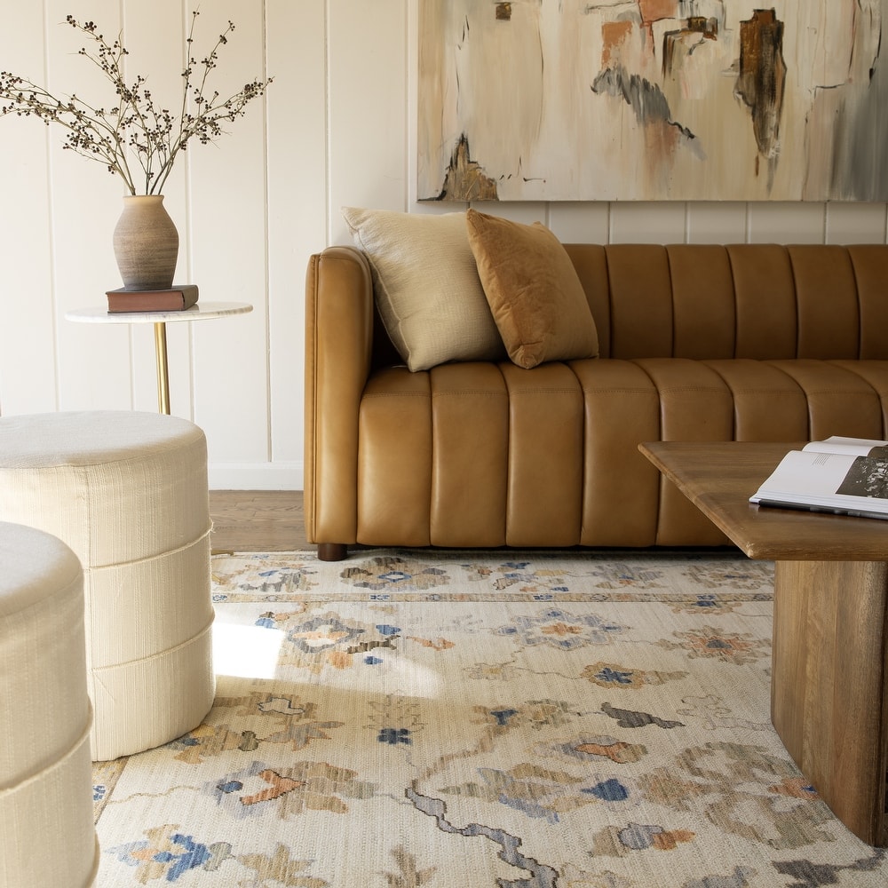 Adelaide Bohemian Traditional Beige/ Tan Wool Blend Area Rug-