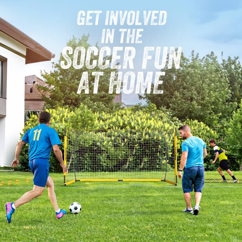12x6ft Portable Haokelball Soccer Goal with 12 Cones, Agility Ladder, and Carry Bag for Backyard