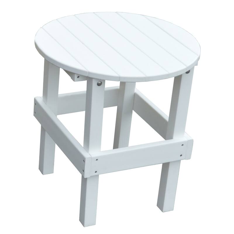 Poly Round Side Table - White