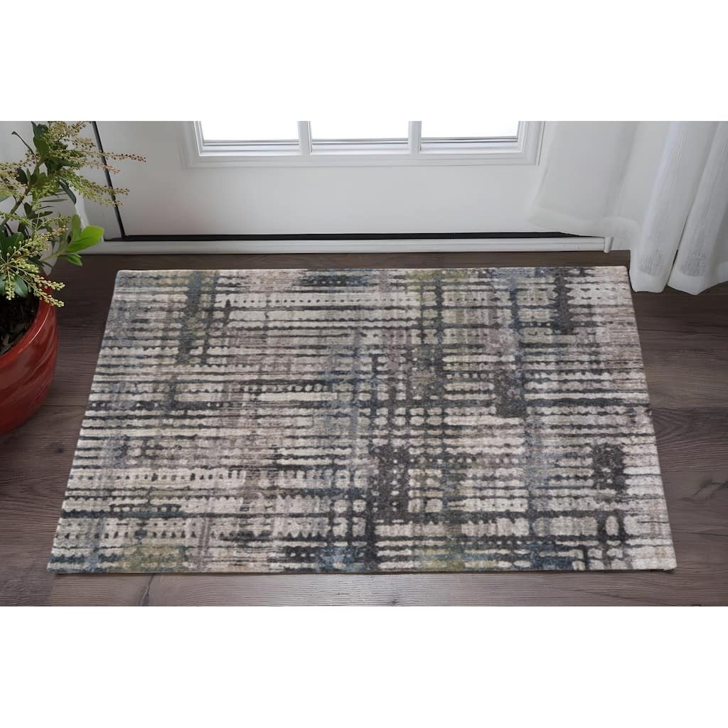HomeRoots Abstract Industrial Rectangle Area Rug