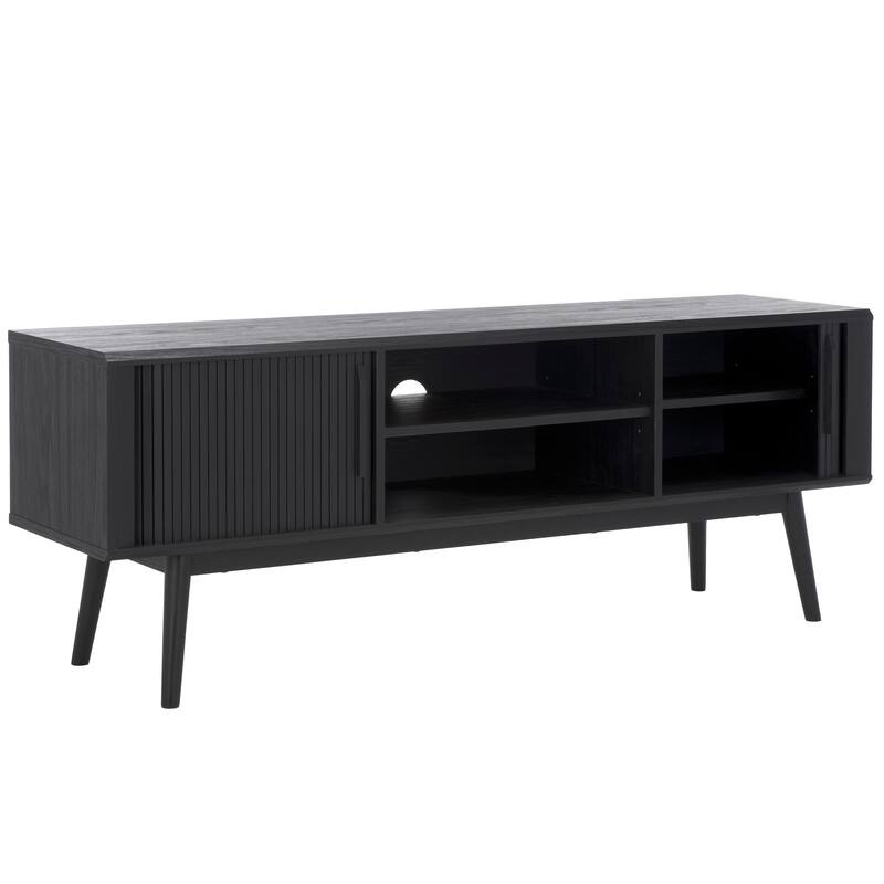 SAFAVIEH Aphra 2-Door 2-Shelf Entertainment Media Stand (Fits up to 65" Flatscreen TV) - 59 in. x 15.4 in. x 21.9 in.