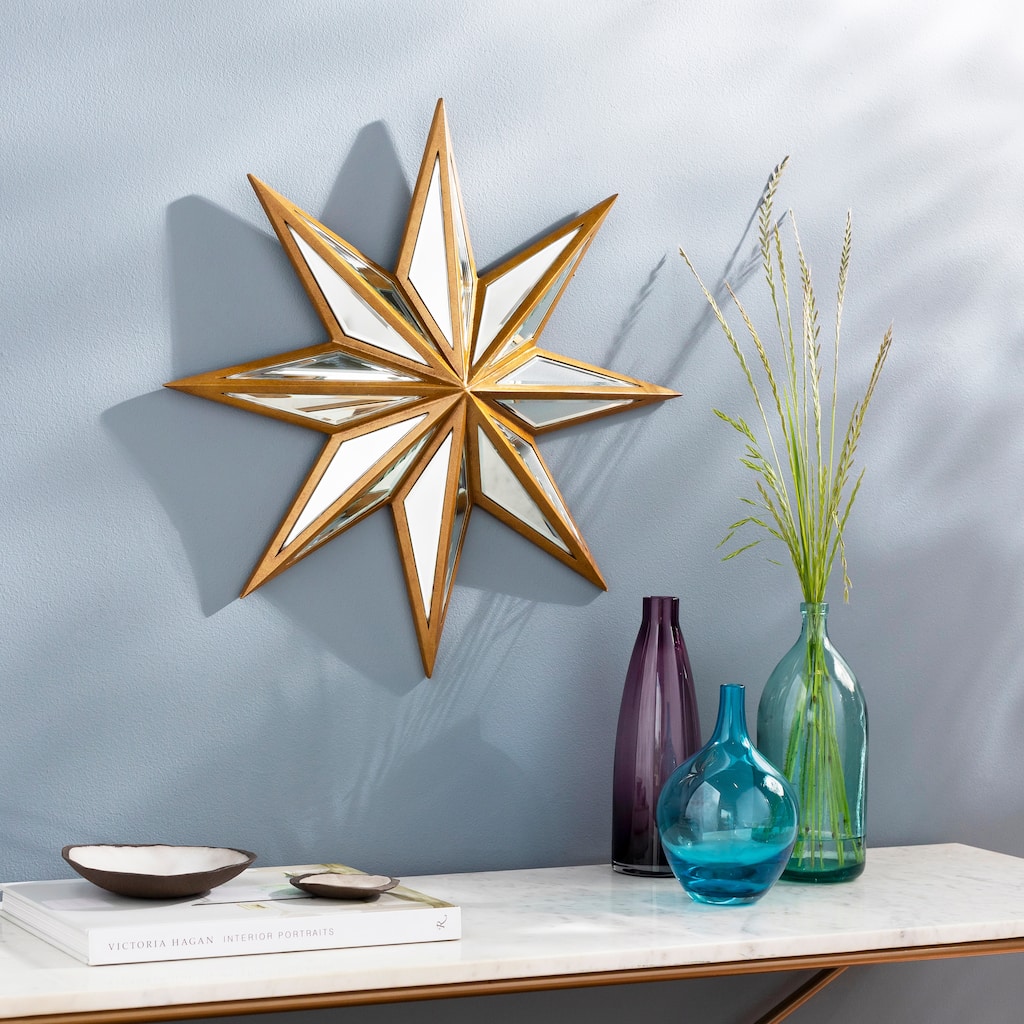 Zaleski Star-Shaped Champagne Gold Mirror - 22"H x 22"W