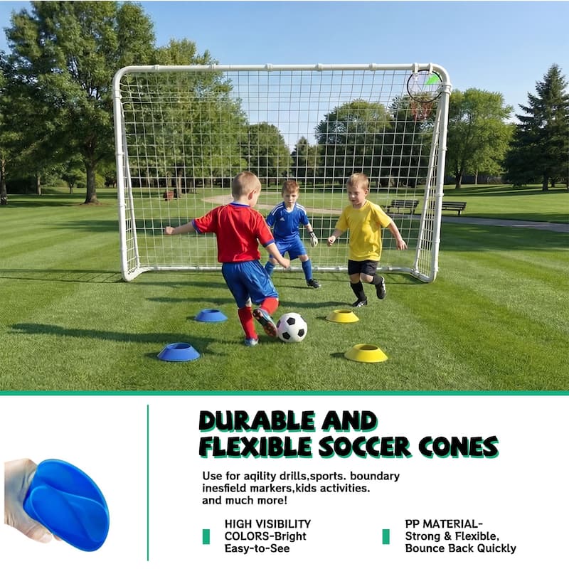 6 X 8FT Soccer Goal for Backyard Kids Portable Soccer Net with High-Strength Nets
