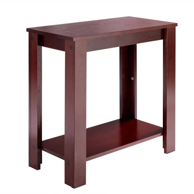 2-Tier Modern Compact End Table with Storage Shelf - 23.5" x 12" x 24"