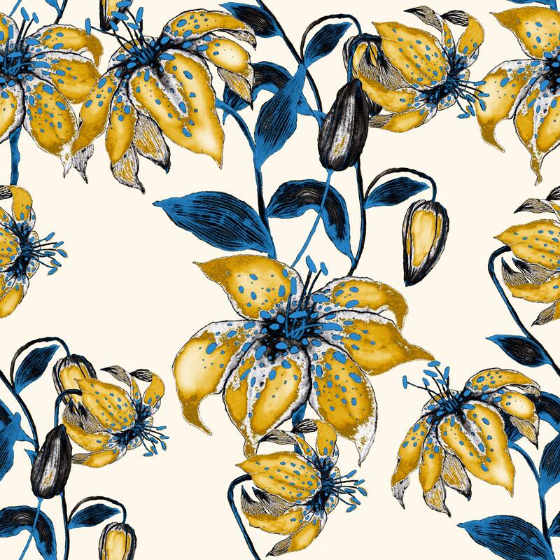 Summer Blossom Lily Removable Wallpaper - 24'' inch x 10'ft