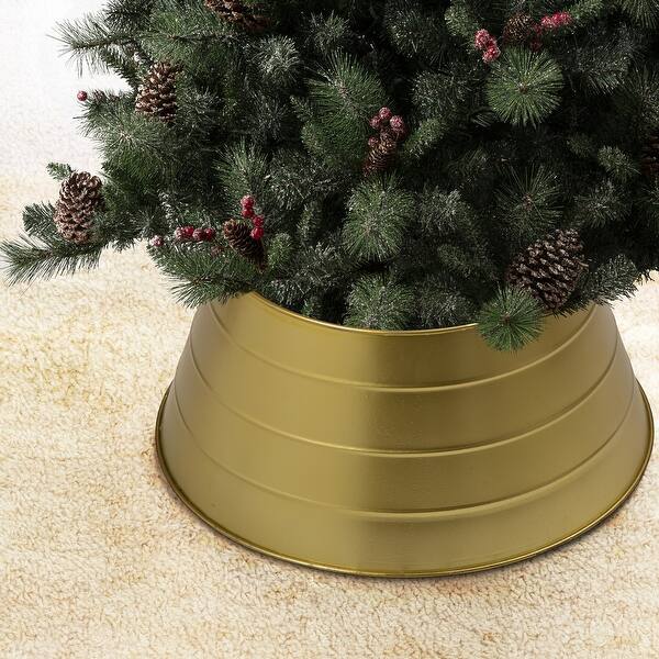Shop Glitzhome Christmas 22 D Metal Tree Collar Overstock 28782976