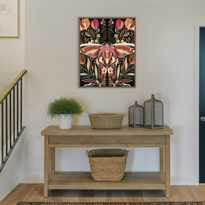 Moth Abstract by Josie George Framed Canvas Wall Art