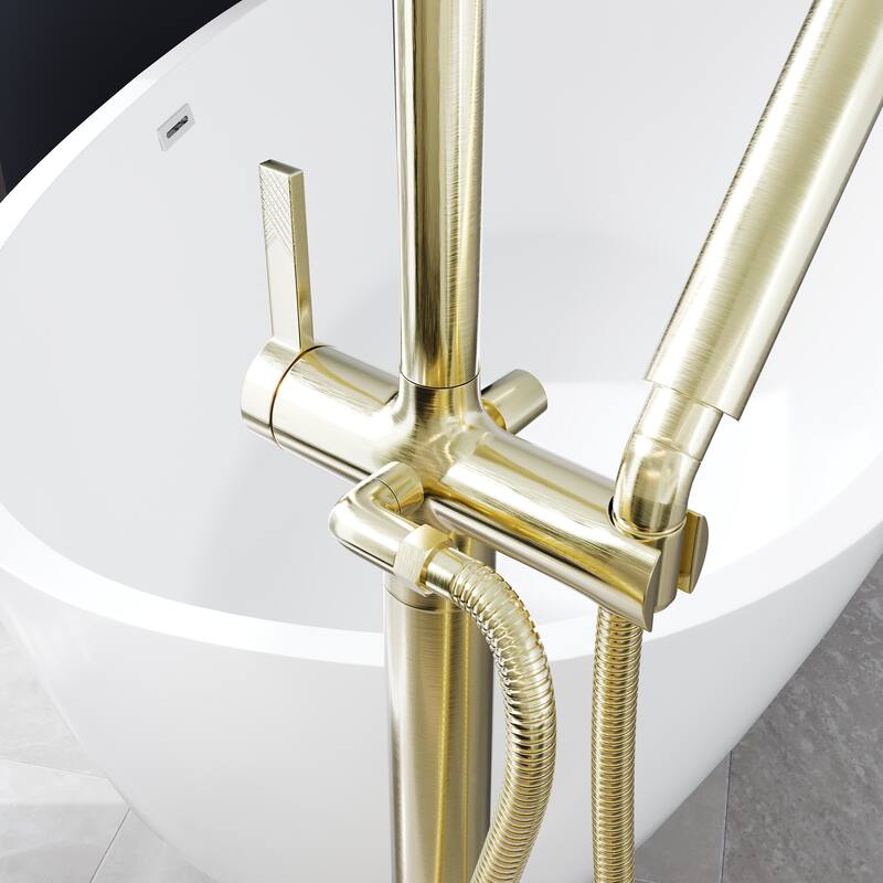 Eviva Modem Single-Handle Freestanding Tub Faucet with Hand Shower