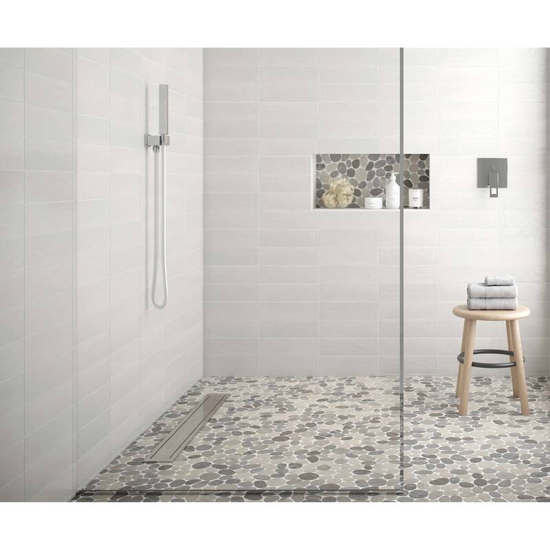 Cruz Bay Studio XS3 Sliced Pebble - 11" x 11" Pebble and Rock Floor - Tan Natural