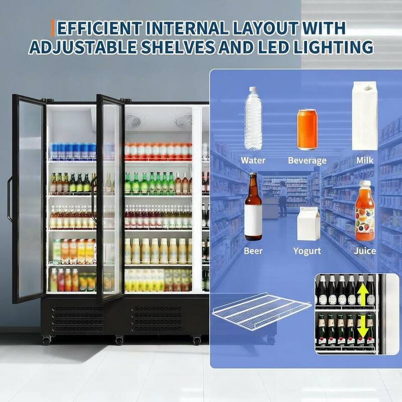 3 Glass Door Display Refrigerator, 55 Cu.Ft.