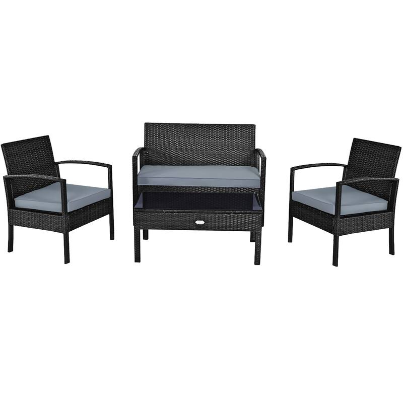 Costway 8PCS Patio Rattan Furniture Set Garden Deck - See Details