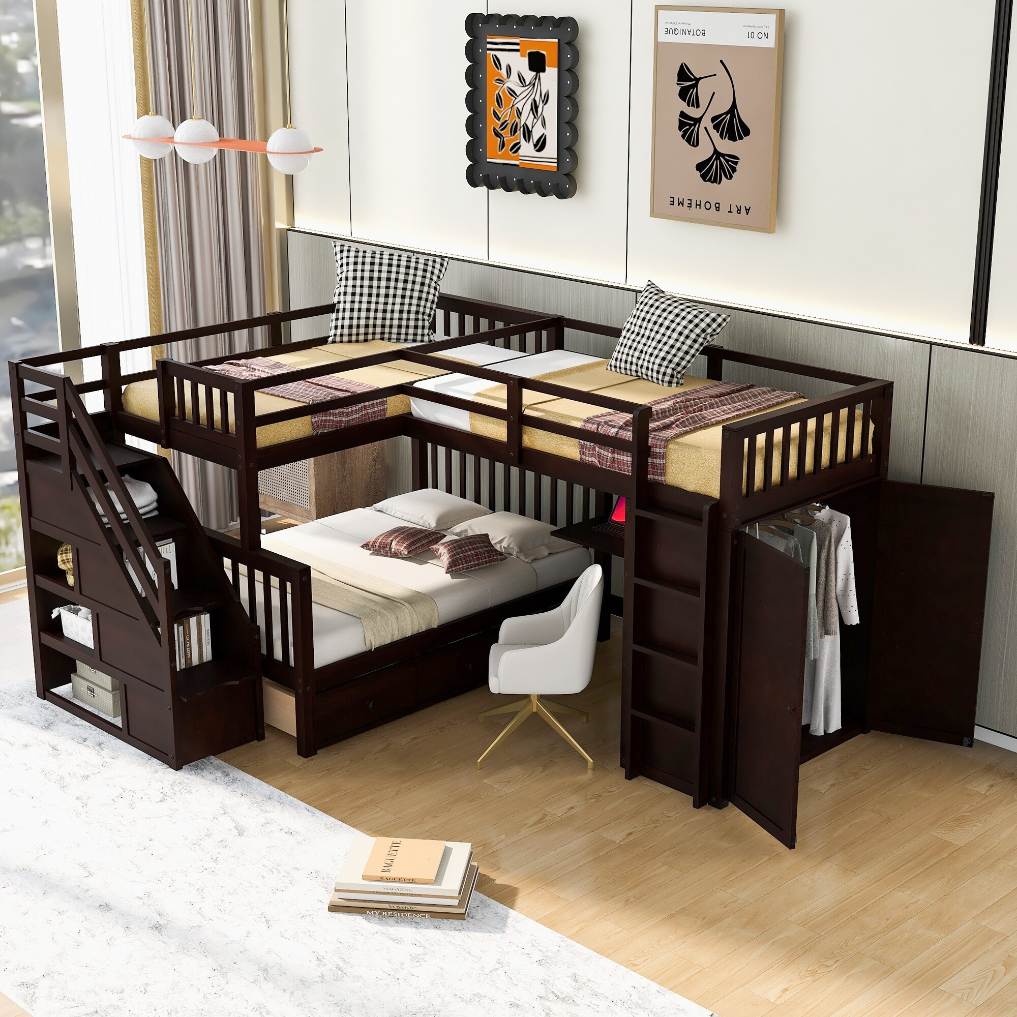 L shaped 3 bunk beds 2025