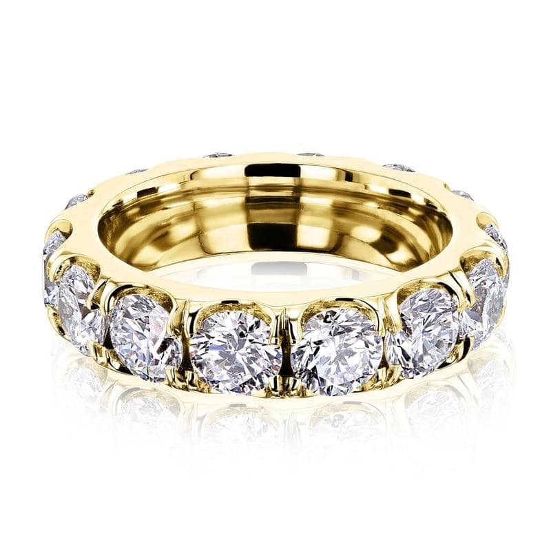 Kobelli 4.3 to 5.3 Carat Lab Grown Diamond 14k Solid Gold Wide Eternity Bethany Ring