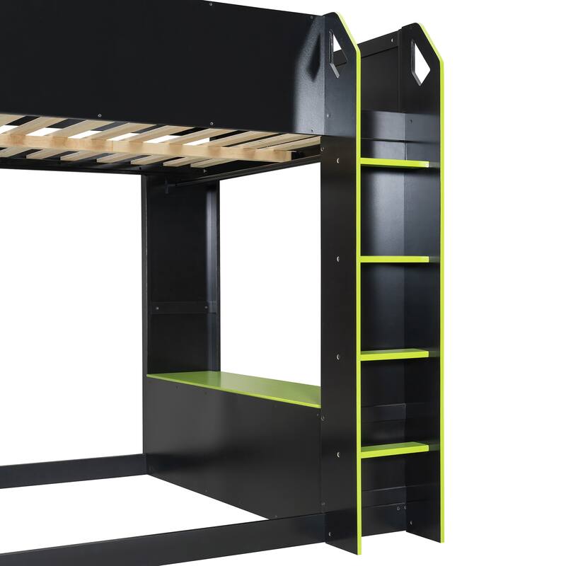 Gaming Loft Bed with Adjustable Desk