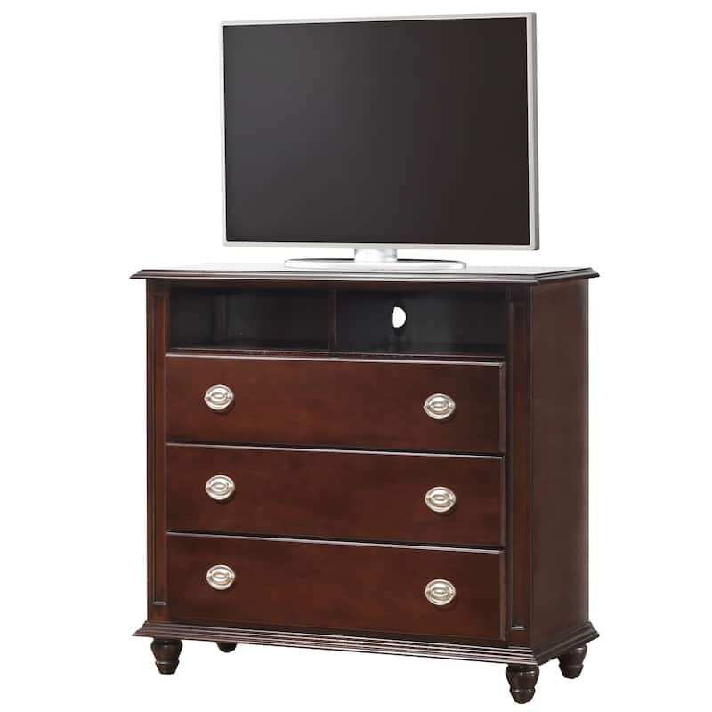 Summit Media Solid Wood Chest - Cappuccino