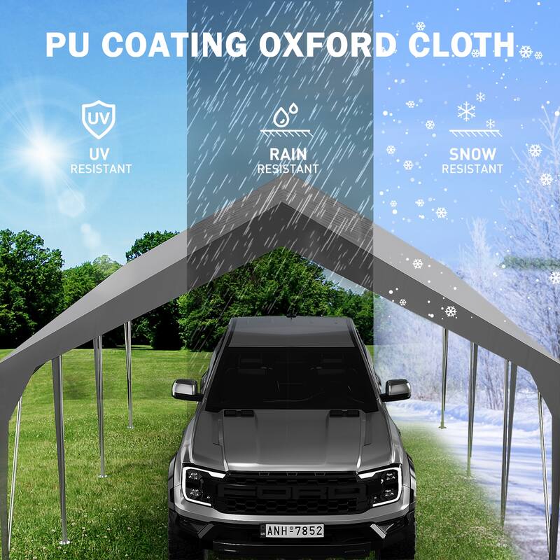 Heavy Duty Car Canopy, Outdoor Waterproof, Portable Garage UV Resistant
