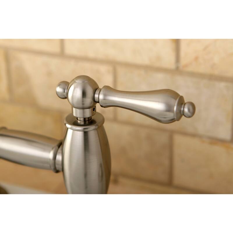 Kingston Brass Restoration Bridge Kitchen Faucet with Brass Sprayer