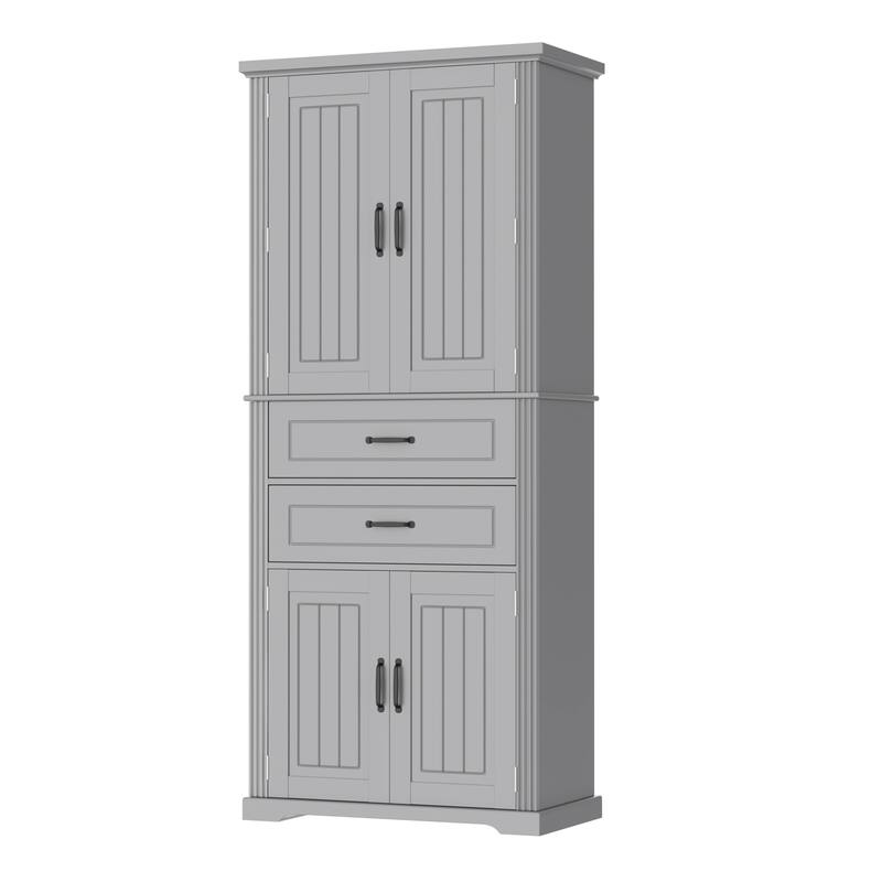 Storage Cabinet with Multi-Functional Storage Space for Bathroom/Living Room, 2 Drawers with Slide Rails, Adjustable Shelf