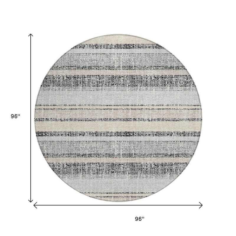 HomeRoots Striped Transitional Rectangle Outdoor Rug