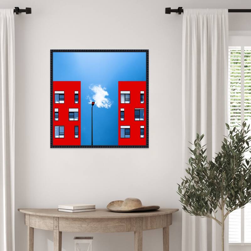 Blue and Red by Inge Schuster Framed Canvas Wall Art Print