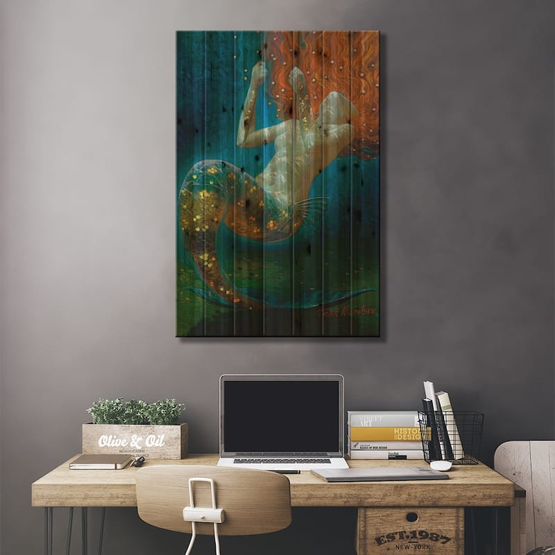 Swing Print On Wood by Victor Nizovtsev - Multi-Color