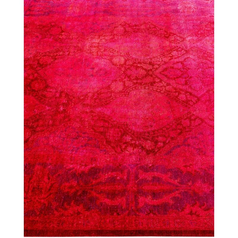 Overdyed, One-of-a-Kind Hand-Knotted Area Rug - Orange - 5' 10" x 8' 5"