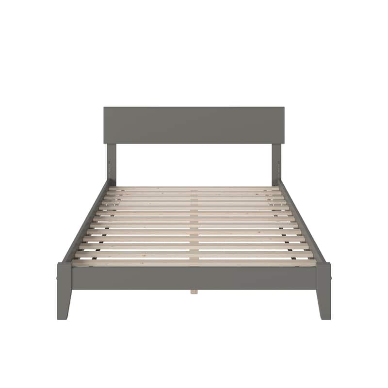 Orlando Full Low Profile Wood Platform Bed in Grey