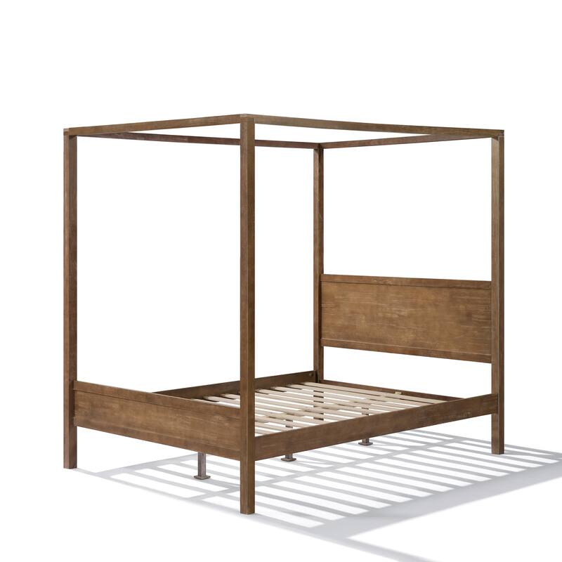 Christopher Knight Home- Marlowe Solid Wood 4 post Canopy Bed with Headboard