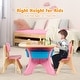 preview thumbnail 6 of 8, Gymax Plastic Children Kids Table & Chair Set 3 PC Play Furniture
