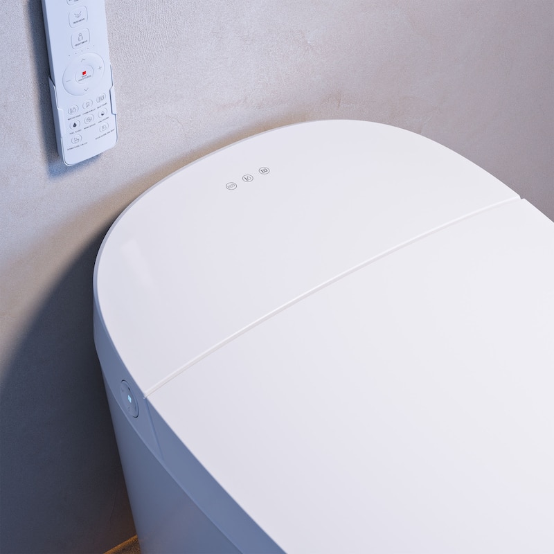 Viro V20 Smart Toilet 12" Rough-In ADA Height in White with Foam Shield, Integrated Tank, Auto Open/Close