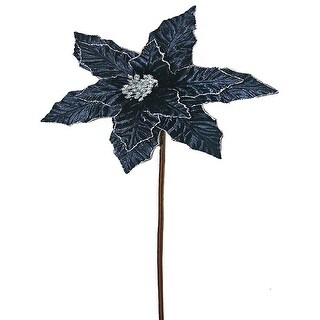 24" Glitter Edge Velvet Poinsettia Stem - Aqua - Bed Bath & Beyond ...