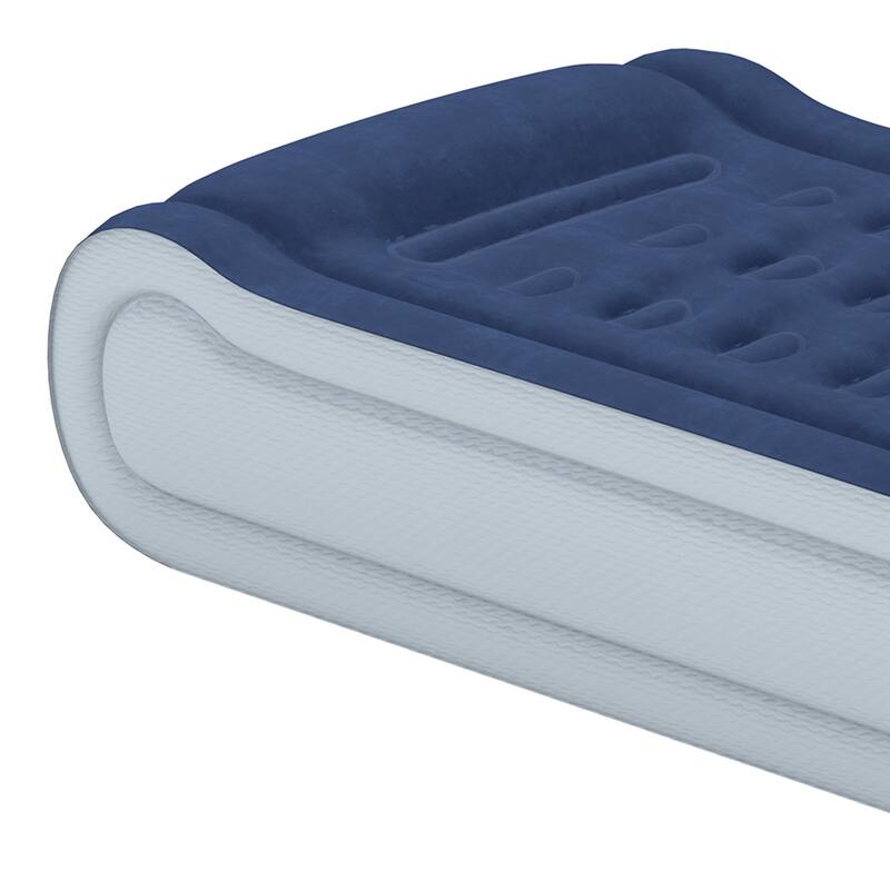 Moasis Queen 17 Inch Inflatable Mattress with Integrated Pillow