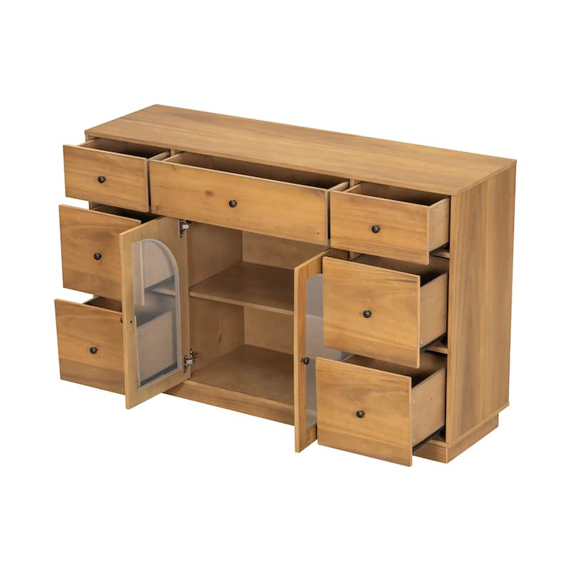 Christopher Knight Home - Arlo Cabinet with Storage for Living and Dining Room Entrance, Large Size with 2 Doors and 7 Drawers