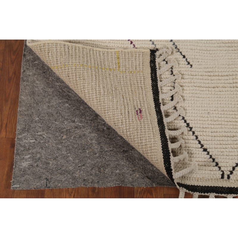 Moroccan Abstract Rug Hand-Knotted Contemporary Wool Carpet - 6'0"x 12'9"