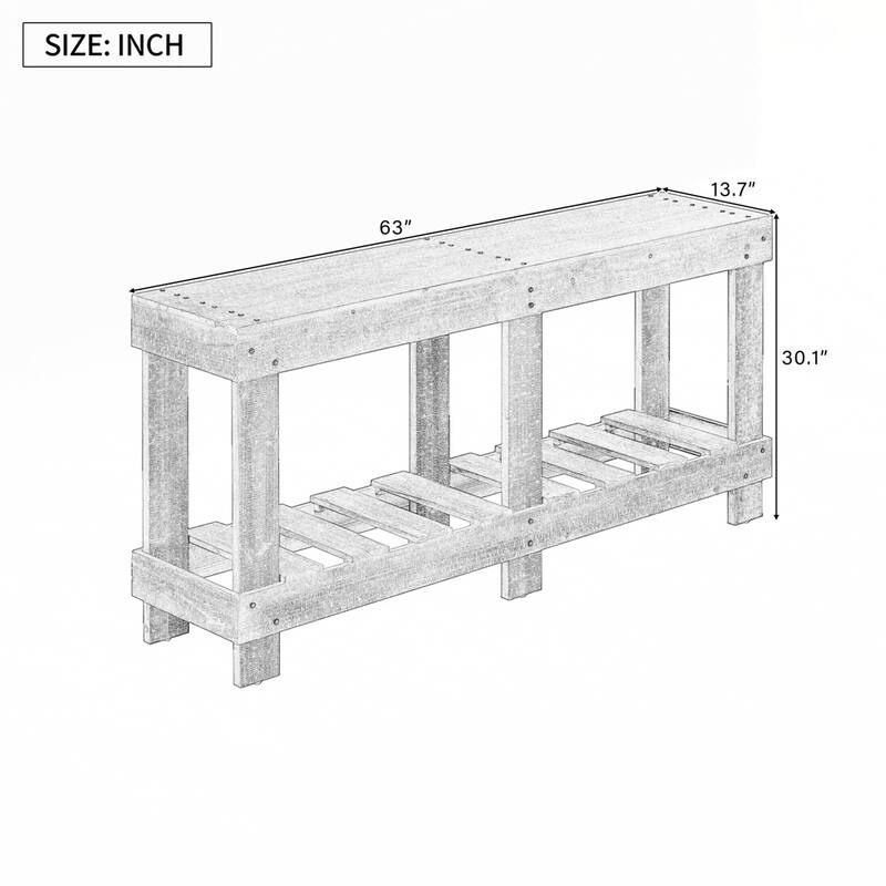 Vintage Entryway Table 6 Reinforced Legs