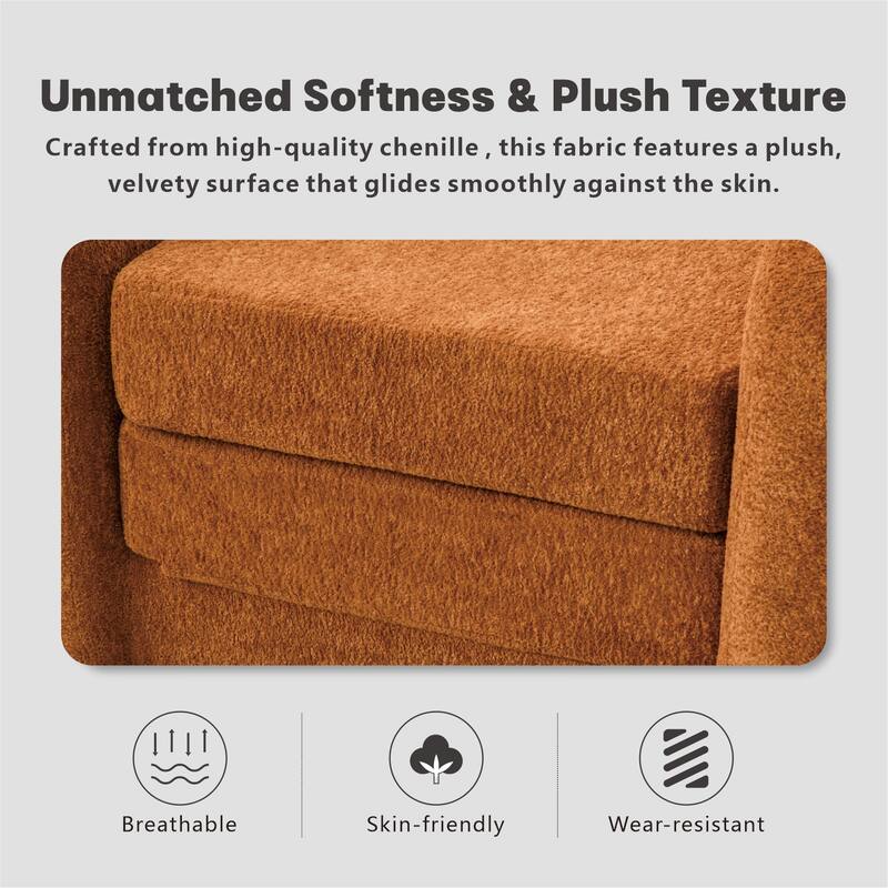 40"W Single Foldable Sofa Bed Equipped with Armrest and Backrest