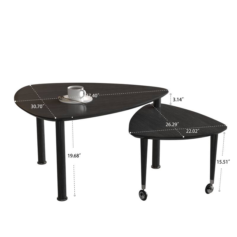 Rotating Coffee Table with Storage, 360° Swivel Modern Cocktail Table, Solid Wood Legs & Easy Assembly