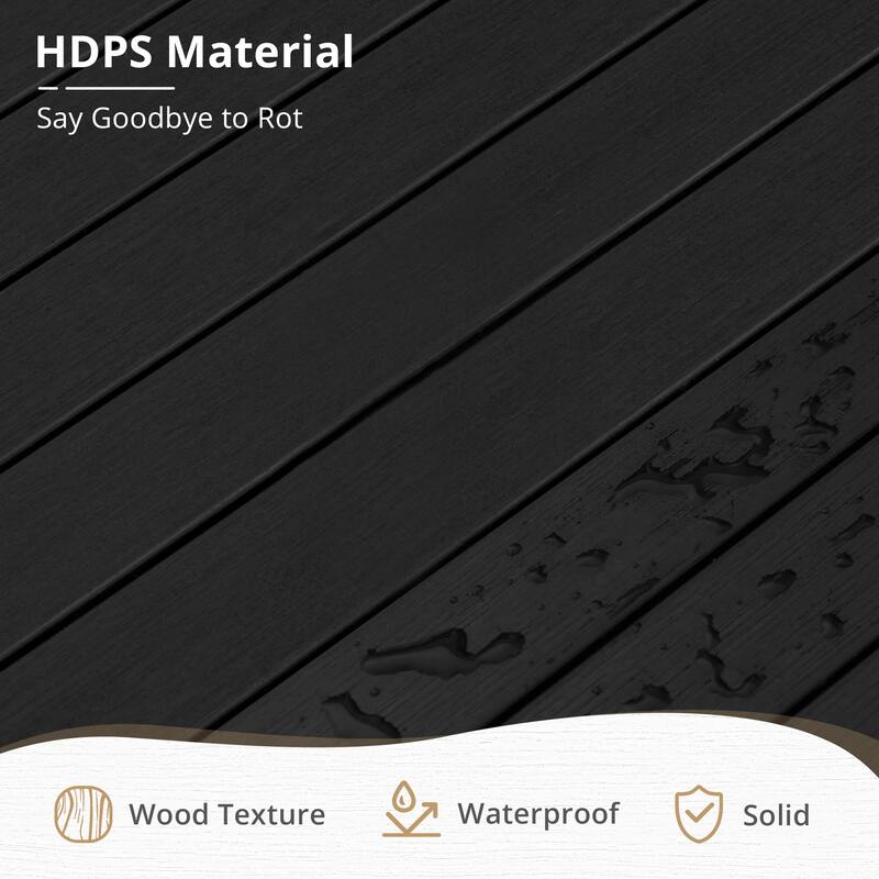 Outdoor HDPS Coffee Table With Fine Straight Texture - 44.1" W X 23.6" D X 17.3" H