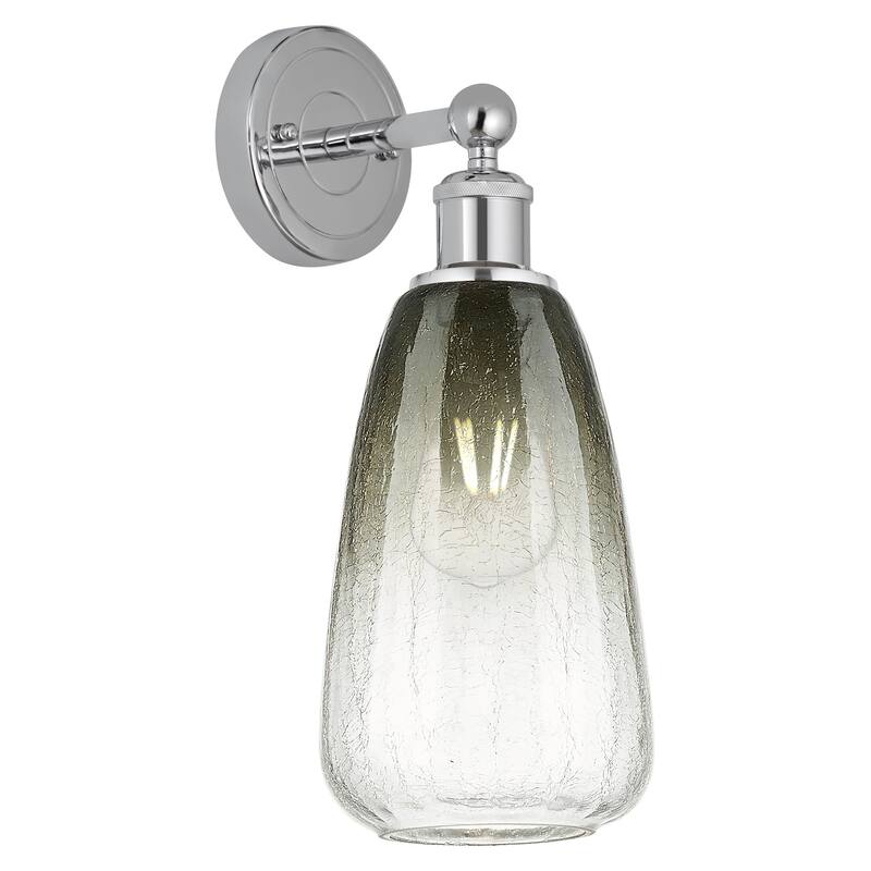 Innovations Lighting 616-1W-16-6 Brookhaven Almond Sconce Brookhaven - Polished Chrome / Slate