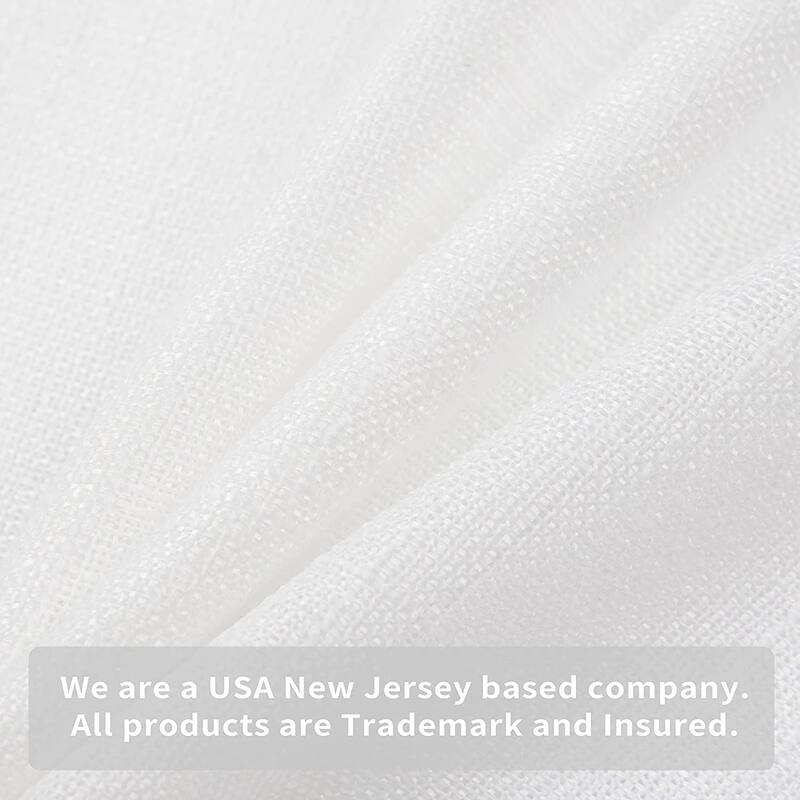 DriftAway Solid Color Faux Linen Slub Sheer Voile Tie Up