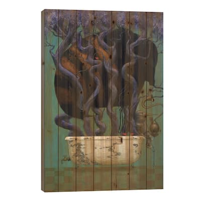 Honey Sucking Print On Wood by Bill Carman - Multi-Color
