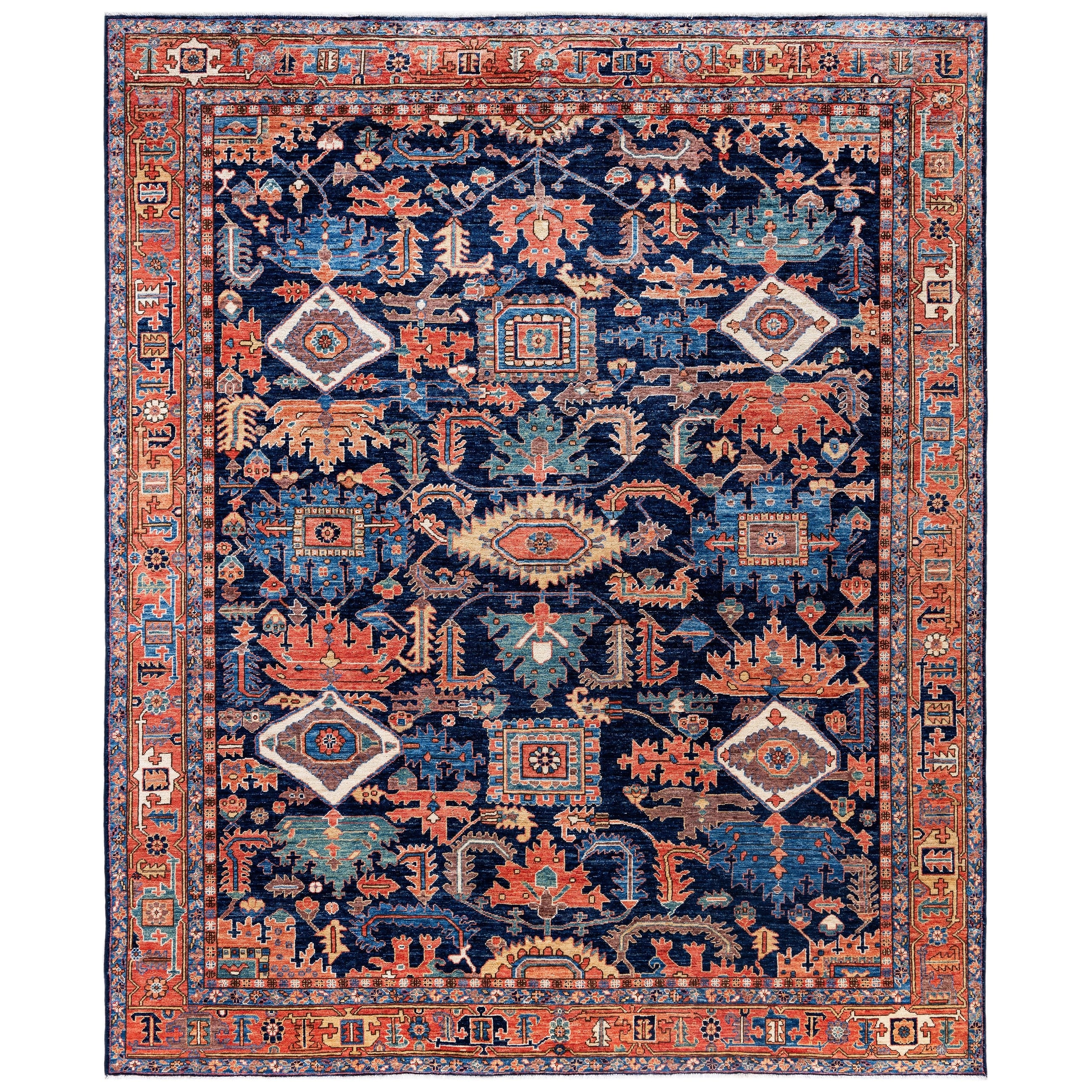 Serapi One-of-a-Kind Hand-Knotted Area Rug - Blue - 8' 2" x 9' 11"