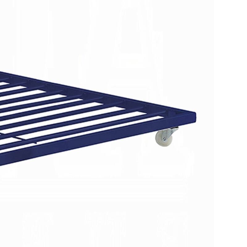 Gunmetal Gray Finish Twin Turdle with Metal Frame and Slat system, Blue
