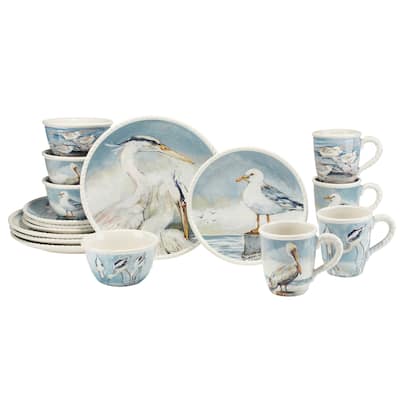 Certified International Shorebirds 16-Piece Dinnerware Set, Service for 4
