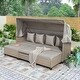 preview thumbnail 1 of 27, 4 Piece UV-Proof Resin Wicker Patio Sofa Set Brown